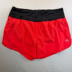 Jimilaka Womens Red Running Athletic Shorts XL Black Waistband Mesh Liner